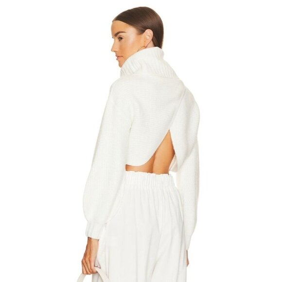 Michael Costello White Cowl Neck Sweater - Picture 2 of 13